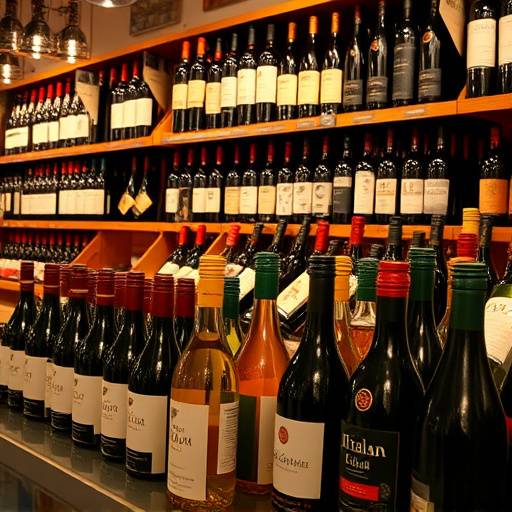 Display of different types of Italian wines