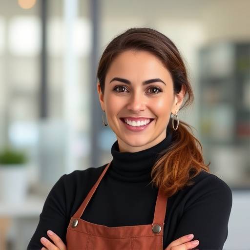 Portrait of Isabella Lombardi, Head of Customer Relations, friendly and professional