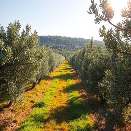 View of olive groves in Puglia, Southern Italy